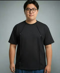 Black Faux Flat Look Cut & Sew T-shirt